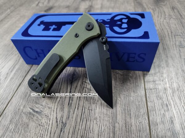 il_fullxfull.6758490855_26it.jpg Chaves Redencion Street - Blue Label - OD Green G-10 Scales - Complete Knife - Black Elmax Blade - 2 Blade Style Options - New In Box