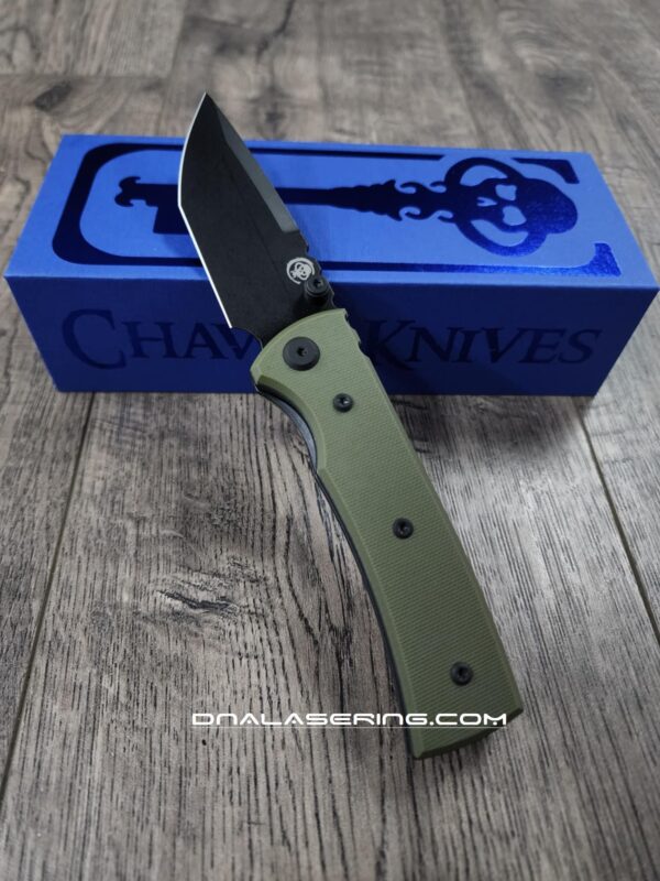il_fullxfull.6758490859_8t3d.jpg Chaves Redencion Street - Blue Label - OD Green G-10 Scales - Complete Knife - Black Elmax Blade - 2 Blade Style Options - New In Box