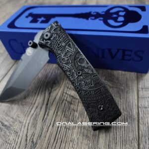 Chaves Redencion Street Blue Label - Dead Aztec Laser Engraved Black Micarta Scales - 2 Blade Style Options - New In Box
