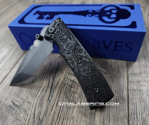 Chaves Redencion Street Blue Label - Dead Aztec Laser Engraved Black Micarta Scales - 2 Blade Style Options - New In Box