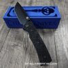il_fullxfull.6777108865_divp.jpg Chaves Redencion 229 Blue Label - Black Micarta Laser Engraved Dead Aztec Pattern - COMPLETE KNIFE - 2 Black Blade Options - New In Box