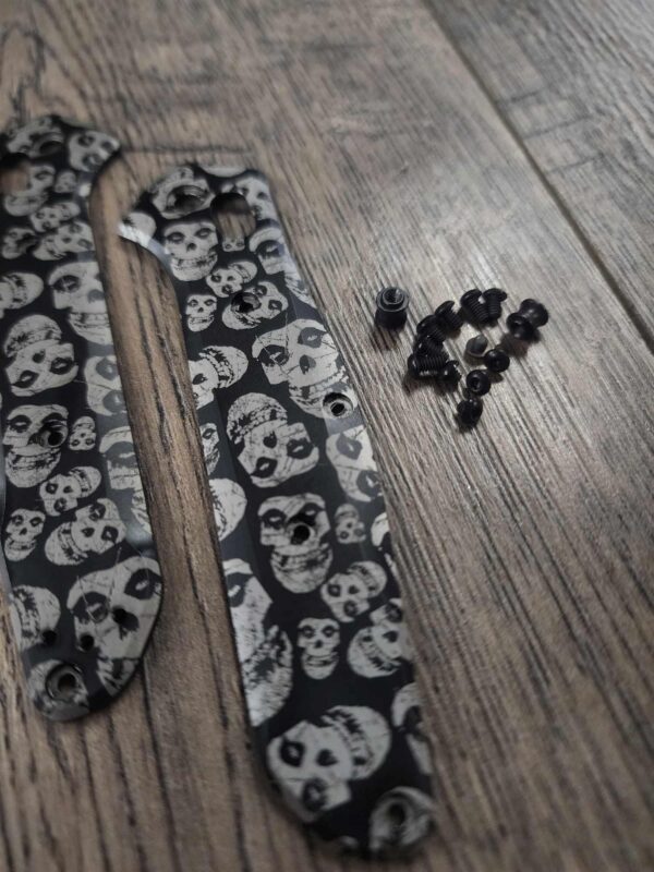 Misfits!  - Benchmade 940 Osborne - Laser Engraved DLC Titanium Scales - Flytanium Gear *Scales AND Black Hardware