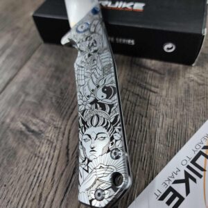 Geisha Girl - Ruike P801 - Fiber Laser Deep Engraved - EDC Gear - Complete Knife