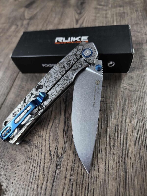 Geisha Girl - Ruike P801 - Fiber Laser Deep Engraved - EDC Gear - Complete Knife