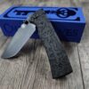 Blacked out Chaves Redencion 229 Black Micarta Laser Engraved Skull KEY Design COMPLETE Knife- Black ELMAX Blade- Drop Point & Tanto Options