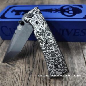 Chaves Redencion Street Blue Label - Titanium Scales - Dead Aztec Theme - Drop Point or Tanto - COMPLETE KNIFE!! Extra Clip - New in Box