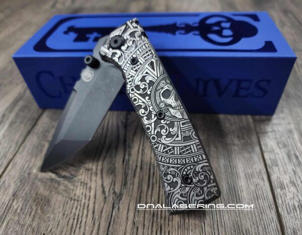 Chaves Redencion Street Blue Label - Titanium Scales - Dead Aztec Theme - Drop Point or Tanto - COMPLETE KNIFE!! Extra Clip - New in Box