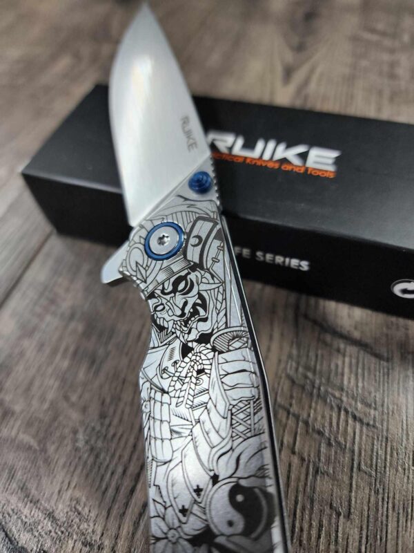 Geisha Girl - Ruike P801 - Fiber Laser Deep Engraved - EDC Gear - Complete Knife