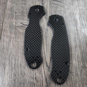 Custom Para 3 Carbon Fiber Scales for Spyderco Para 3 Knife - EDC Scales - Carbon Fiber - Basketweave