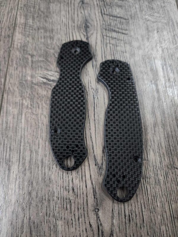Custom Para 3 Carbon Fiber Scales for Spyderco Para 3 Knife - EDC Scales - Carbon Fiber - Basketweave