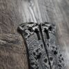 Bugout MINI Skull Aztec Calendar - Titanium Stonewashed Scales  - Deep Laser Engraved Titanium Scales - EDC Gear