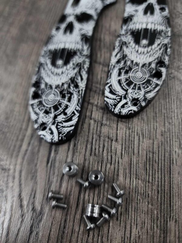 Benchmade Griptilian Laser Engraved Death Portal - Black Anodized Aluminum Scales 7075 - Full Size Griptilian - With Hardware