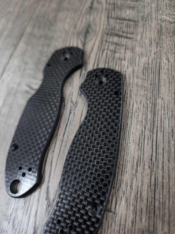 Custom Para 3 Carbon Fiber Scales for Spyderco Para 3 Knife - EDC Scales - Carbon Fiber - Basketweave