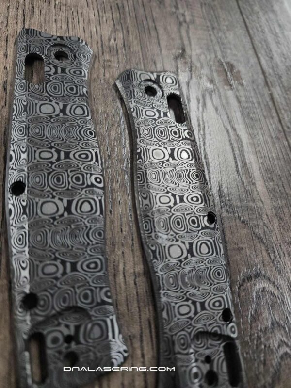 Dama Ladder Pattern - Fiber Laser Engraved - BEEF Titanium Knife Scales - Flytanium Gear - Scales Only