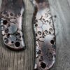 Spyderco Shaman -Skull Pattern - NEW Relief Engraving Style - Laser Engraved Copper Aged Scales - EDC Gear *Scales Only*