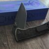 Blacked out Chaves Redencion 229 Black Micarta Laser Engraved Seigaiha Waves COMPLETE KNIFE - Black ELMAX Blade - Drop Point & Tanto Options