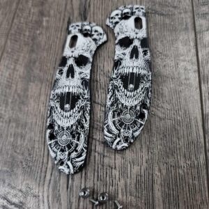 Benchmade Griptilian Laser Engraved Death Portal - Black Anodized Aluminum Scales 7075 - Full Size Griptilian - With Hardware