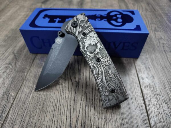 il_fullxfull.7020366583_907q.jpg Chaves Redencion 229 - Davy Jones Relief Engraved Titanium Scales - Knife Install Optional - 4 Blade Styles - New In Box