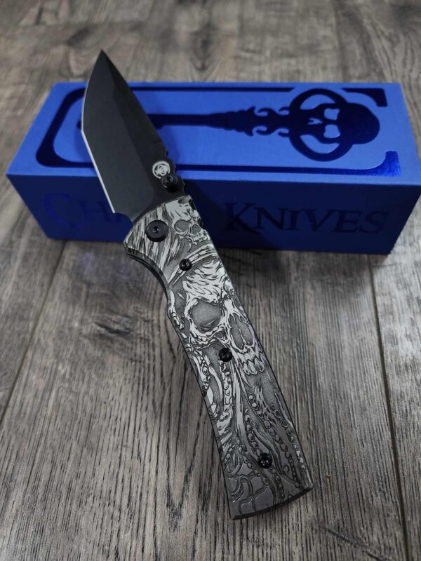 il_fullxfull.7020367637_lm7x.jpg Chaves Redencion 229 - Davy Jones Relief Engraved Titanium Scales - Knife Install Optional - 4 Blade Styles - New In Box
