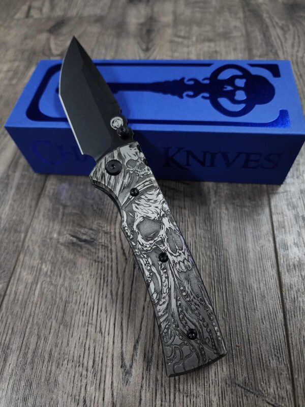 Chaves Redencion 229 -  Davy Jones Relief Engraved Titanium Scales - Knife Install Optional - 4 Blade Styles - New In Box