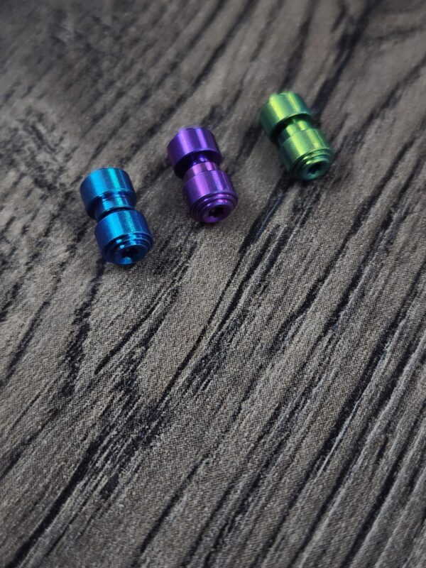 il_fullxfull.7046618280_g6w4.jpg Titanium Thumbstud Kit for Benchmade Knives - Anodized - 3 Colors - Green - Purple - Teal - Bugout - 940 - 945 - Griptilian - Flytanium Gear