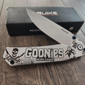Goonies Map - Goonies Never Say Die! Chunk Truffle Shuffle  - Ruike P801 Stainless - Fiber Laser Engraved - EDC Gear - Complete Knife