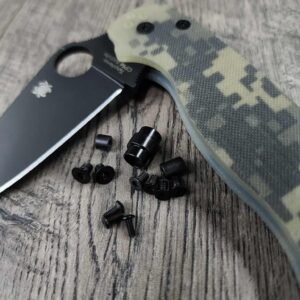 Replacement Screw Set for Spyderco Para Military 2 - Stainless Steel - Blacked Out - PM2 - EDC Gear