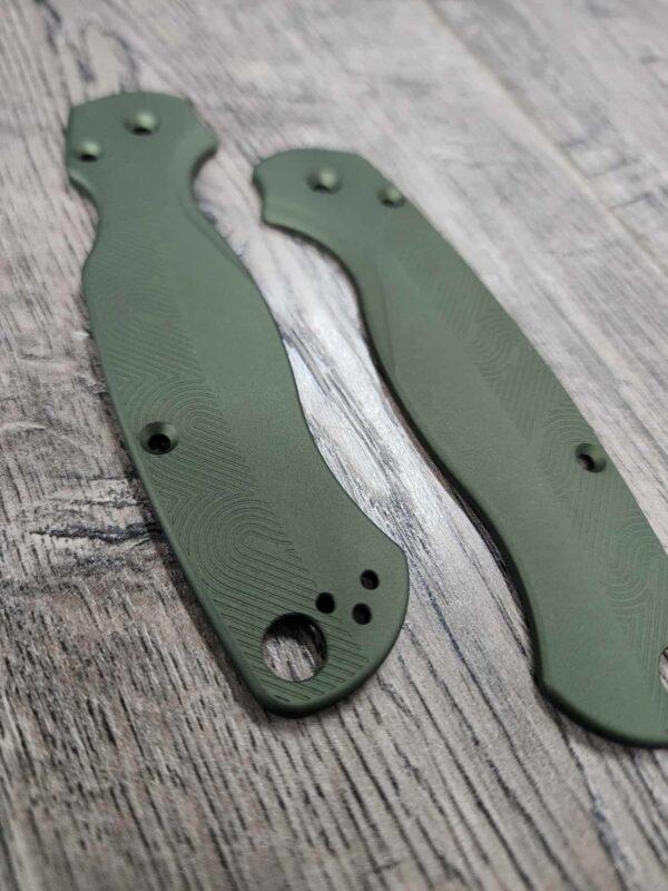 Loop Scales - Aluminum - Spyderco Para 2 - Olive Drab - EDC - Flytanium Gear