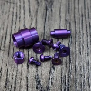 PM3 Purple Haze Anodized Titanium Hardware Kit for Spyderco Paramilitary 3 PM3 Knife – Grade 5 Ti Screws, Pivot, Standoff, Lanyard Tube
