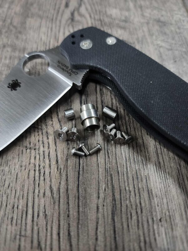 Replacement Screw Set for Spyderco Para Military 2 - Stainless Steel - Satin Finish - EDC Gear