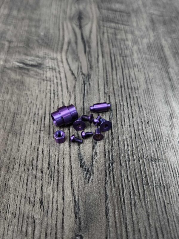 PM3 Purple Haze Anodized Titanium Hardware Kit for Spyderco Paramilitary 3 PM3 Knife – Grade 5 Ti Screws, Pivot, Standoff, Lanyard Tube
