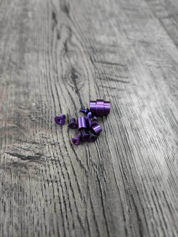 PM2 Purple Haze Anodized Titanium Hardware Kit for Spyderco Paramilitary2  PM2 Knife – Grade 5 Ti Screws, Pivot, Standoff, Lanyard Tube