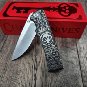 Chaves Liberation Street Integral Knife M390 SW Ti – Chaves Aztec Design - With Extra Clip NEW in Box - Relief Engraved Chaves Mayan Design