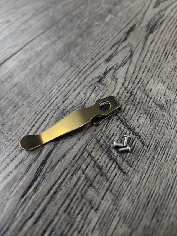 Titanium Spyderco Shaman / Bodacious  Deep Carry Pocket clip Anodized Bronze - LynchNW - MADE IN USA - Edc