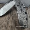 Crusader Cross - ZT Hinderer Slicer Framelock - Deep Fiber Laser Engraving - Geometric Background - EDC Knife - NIB