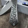 Flytanium Theory - Leaf Scroll - Deep Laser Engraved - Complete Knife - NIB