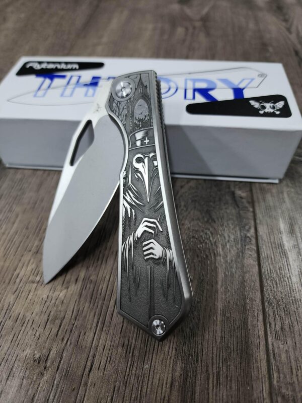 Flytanium Theory - Plague Doctor - Deep Laser Engraved - Complete Knife - NIB