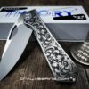 Flytanium Theory - Leaf Scroll - Deep Laser Engraved - Complete Knife - NIB