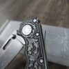 Demko AD 20.5 Shark Lock - Custom Scroll - Laser Engraved Titanium Scales - EDC Gear - Complete Knife