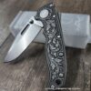 Demko AD 20.5 Shark Lock - Custom Scroll - Laser Engraved Titanium Scales - EDC Gear - Complete Knife