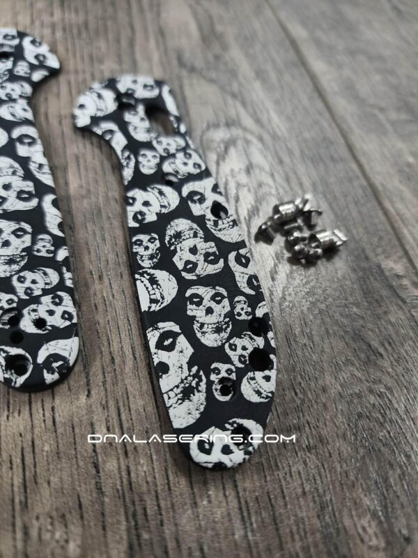 Benchmade MINI Griptilian with Misfits Laser Engraved - Loop Scales - Black Aluminum - MINI Griptilian - With Hardware