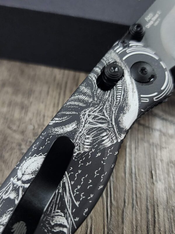 Kizer Drop Bear 2 – Alien vs Predator Laser Engraved Knife – Custom Sci-Fi - EDC – Complete Knife