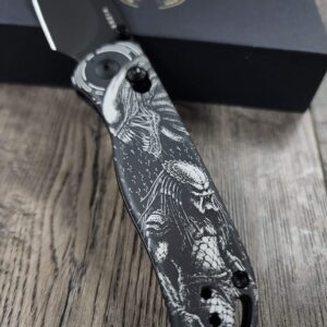 Kizer Drop Bear 2 – Alien vs Predator Laser Engraved Knife – Custom Sci-Fi - EDC – Complete Knife