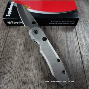 Spyderco Smock Large Pivot - Contoured Titanium Scales - Blacked-Out Hardware - Blacksmith LynchNW Clip - Complete Knife