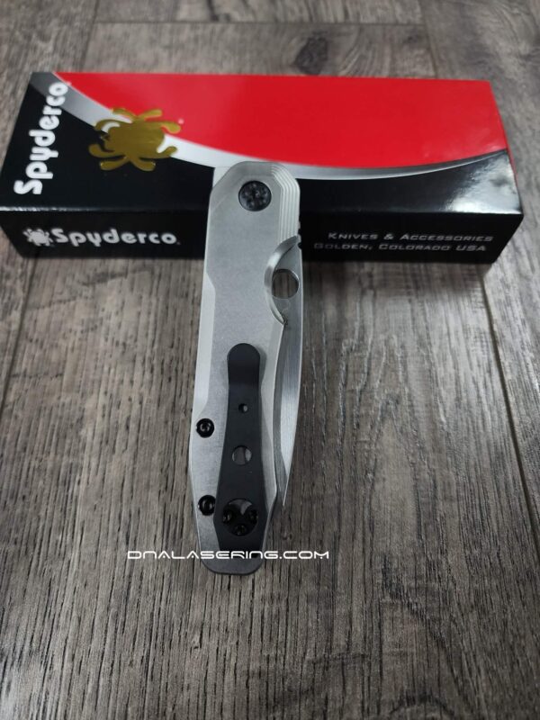 Spyderco Smock Large Pivot - Contoured Titanium Scales - Blacked-Out Hardware - Blacksmith LynchNW Clip - Complete Knife