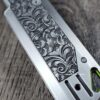 Vosteed Parallel Crossbar Lock Knife - Custom Relief Scroll Laser Engraved - Titanium Scales - Complete Knife