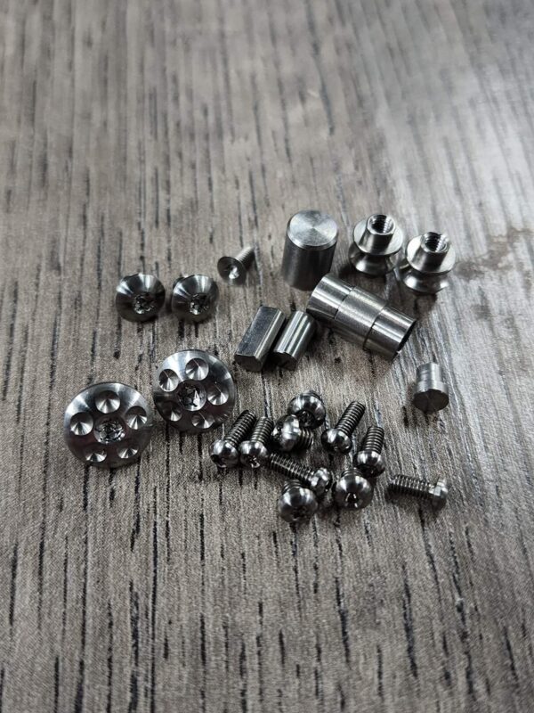 LARGE PIVOT!! Smock Replacement Hardware Screw Set for Spyderco Smock Knife - Titanium - Knife NOT included