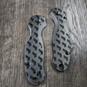 Spyderco Para 3 - Custom Engraved 3D Pattern - Titanium Scales! Q! EDC - Flytanium Gear - PM3 Lotus Scales