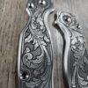 Spyderco PM2 TI - Custom Scroll - Relief Engraved Titanium Knife Scales - EDC Gear - Knife & Hardware Optional