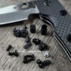 LARGE PIVOT! Smock Replacement Hardware Screw Set for Spyderco Smock Knife - Stainless Steel - Blacked Out - Knife NOT included